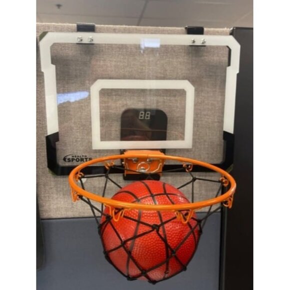 Indoor Mini Basketball Hoop for Kids and Adults - Over The Door Basketball Hoop - Picture 1 of 3